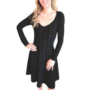 NWT Maje Sweater Dress Fit & Flare Black A-Line Long-Sleeve, Small